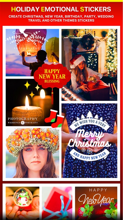 Merry Christmas Collage - Typography Captions