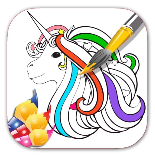 Kids Pony Unicorn Coloring Book Game Version