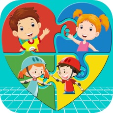 Activities of Kids Play Jigsaw Puzzle