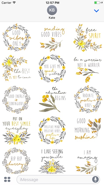 Good Vibes Watercolor Messages Stickers screenshot-1