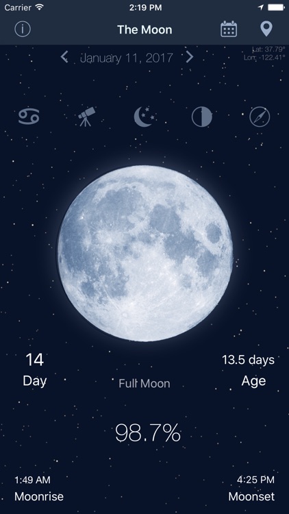 The Moon - Calendar phase of Moon free