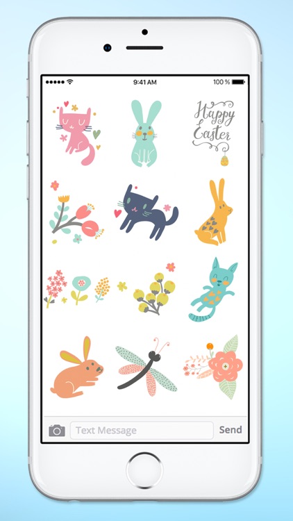 Spring and Easter Cats and Bunnies Sticker Pack screenshot-4