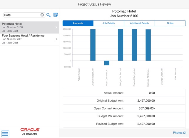 Project Status Tablet for JDE E1