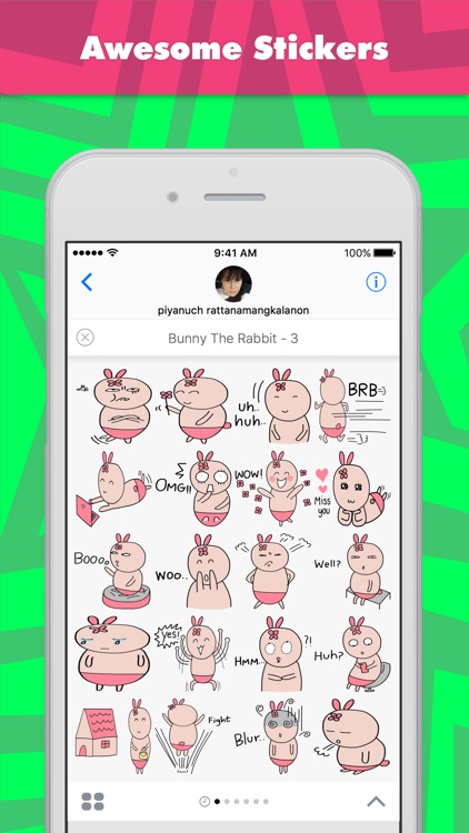 Bunny The Rabbit - 3 stickers for iMessage by MojiLaLa