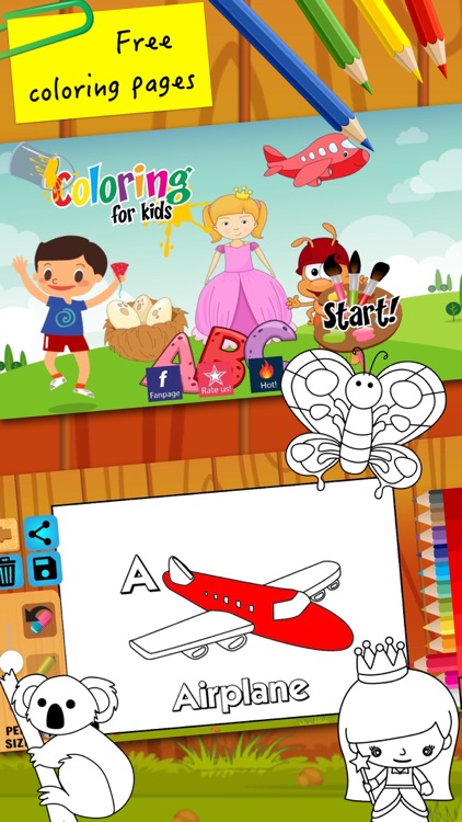 ABC coloring pages painting for kids learning