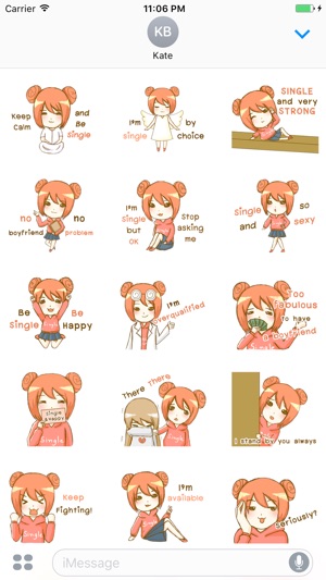 Mia The Happy Single Girl English Stickers(圖1)-速報App