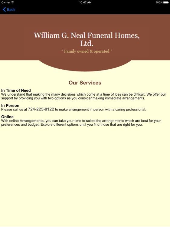 Neal Funeral Homes HD screenshot-3