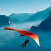 A Man Flying Freely With Hang Gliding
