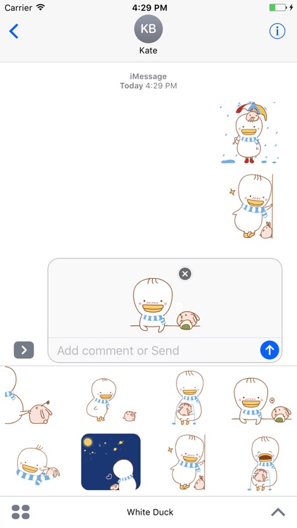 White Duck - Animated Stickers And Emoticons