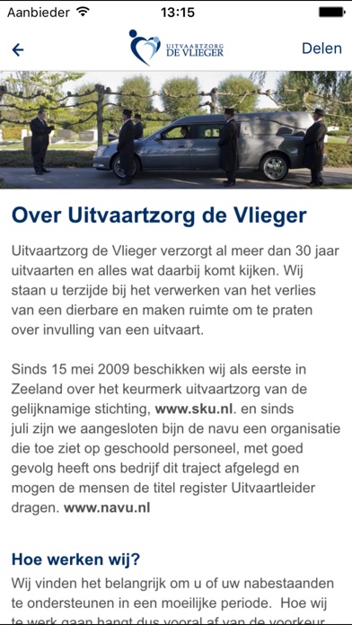 Uitvaartzorg de Vlieger screenshot 2