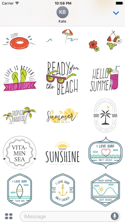 Animated Summer Fun Quotes Stickers