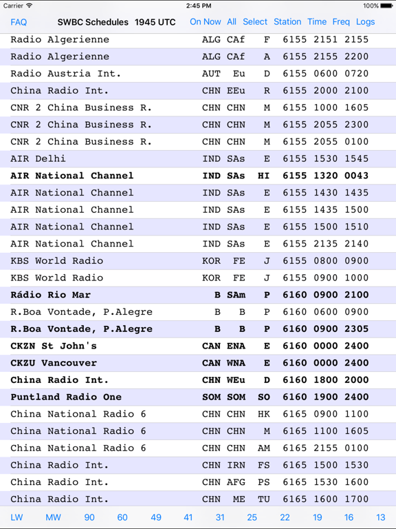 Shortwave Broadcast Schedules Screenshots
