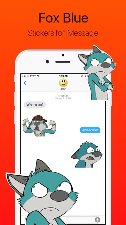 Blue and Funny Fox Stickers