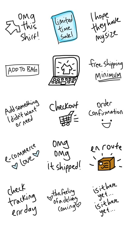 Online Shopping sticker, fun stickers for iMessage