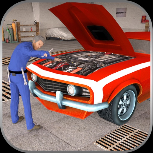 Sport Car Mechanic Workshop 3D Icon