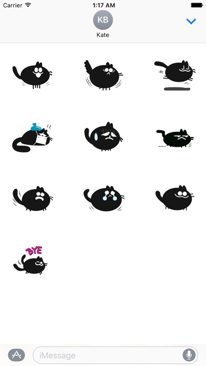 Lucky Black Puffy Cat Emoji Stickers