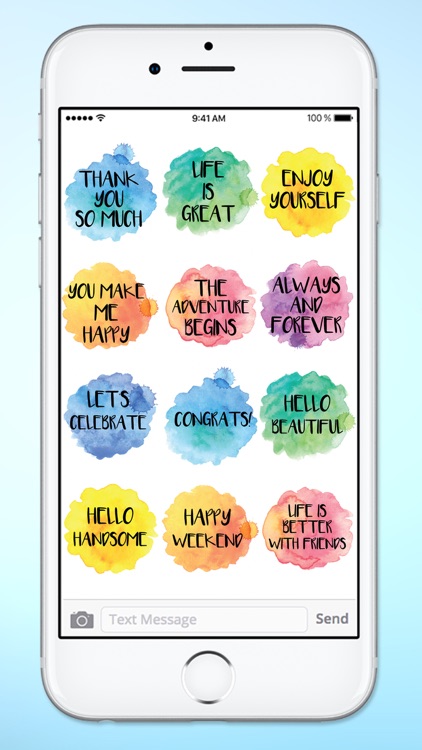 Positive Messages Watercolor Sticker Pack screenshot-3