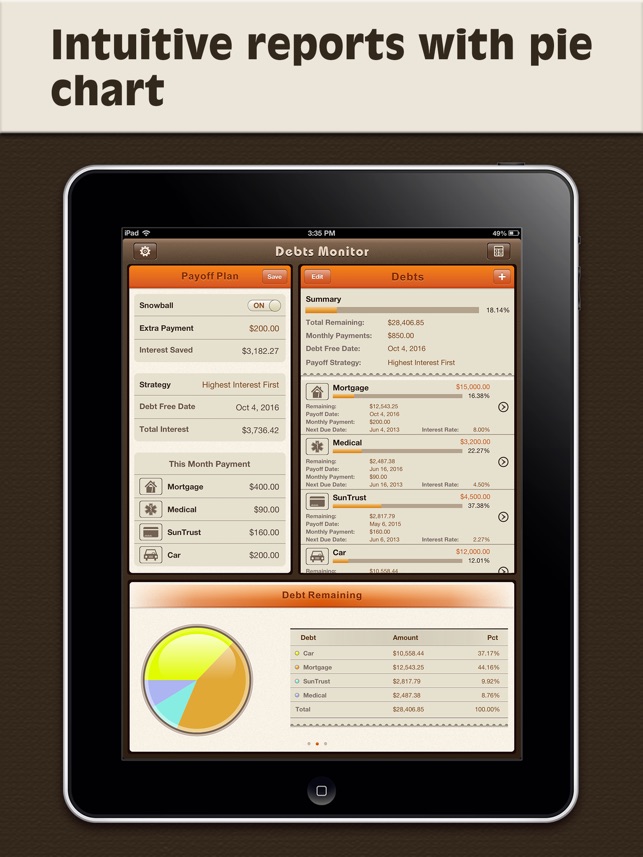 Debts Monitor for iPad - Debt Tracker and Reminder(圖5)-速報App