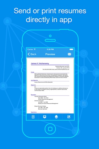 Quick Resume Pro - Resumes Builder and Designer screenshot 2