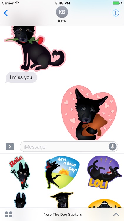 Nero the Black Dog Cute Funny Comic Pet Stickers