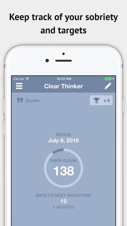 Clear Thinker Sobriety Counter