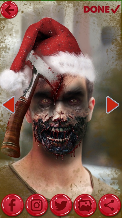Zombie Santa Claus - Christmas Face Stickers screenshot-3