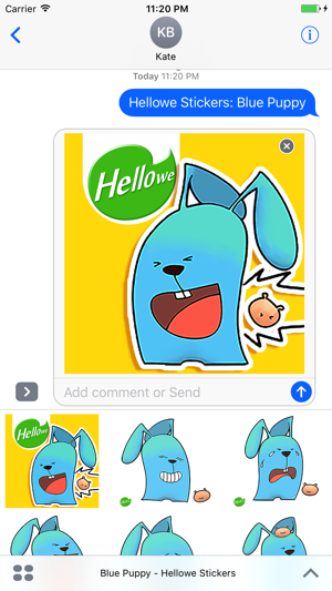 Hellowe Stickers: Blue Puppy