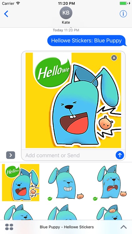 Hellowe Stickers: Blue Puppy