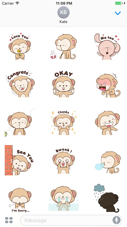 Winky The Naughty Monkey Animated Stickers