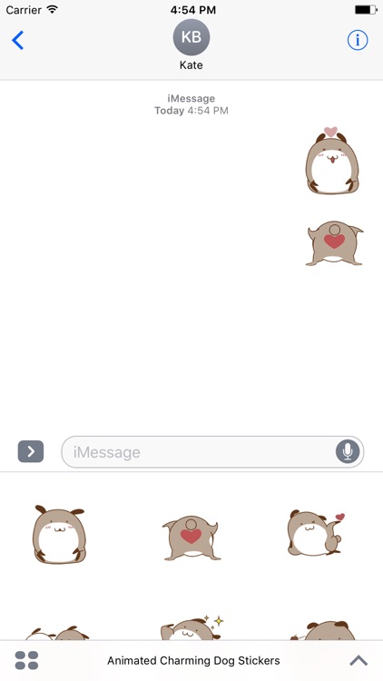 Animated Charming Dog Stickers For iMessage screenshot-1