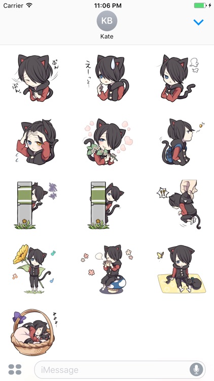 Aoji The Black Cutie Cat Girl Stickers