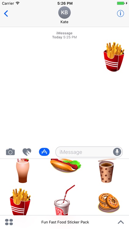 Fun Fast Food Sticker Pack for Messaging