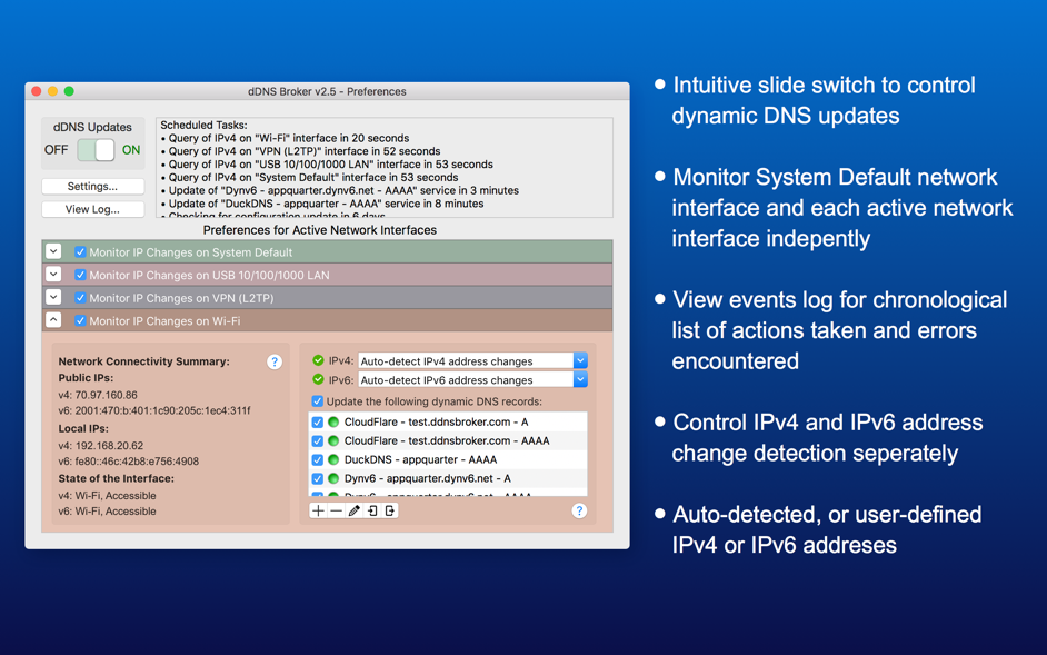 dDNS Broker 2.7  Ultimate dynamic DNS update client for Mac