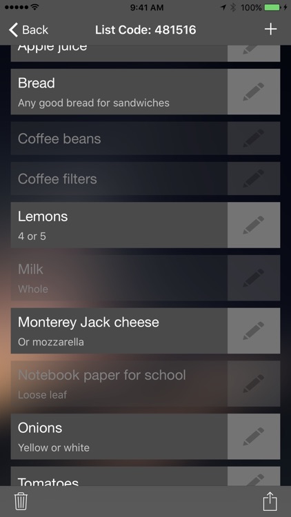 Shared Family Grocery List