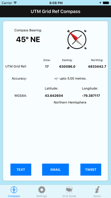 UTM Grid Ref Compass Screenshot 1