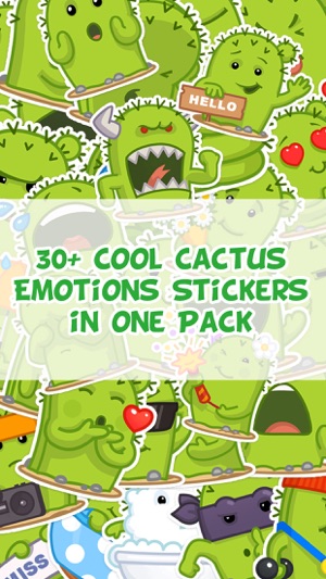 Cool Cactus Emotions Stickers Pack for iMessage(圖1)-速報App