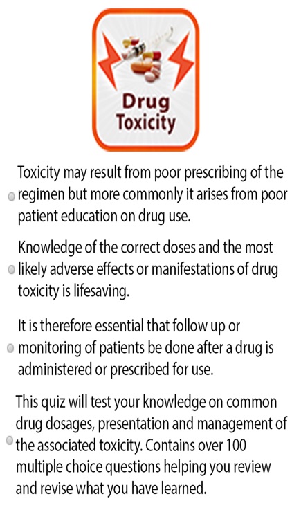 Drug Toxicity Quiz