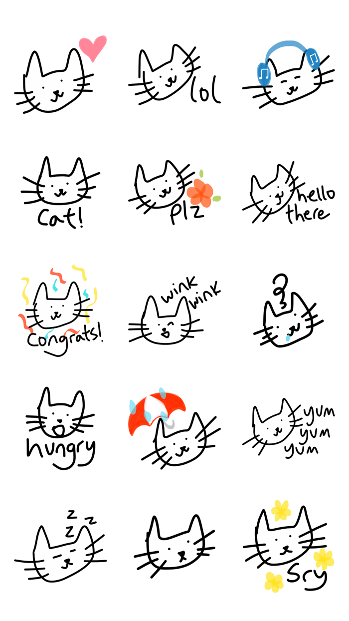 Cat stickers for iMessage, cats pic keyboard emoji