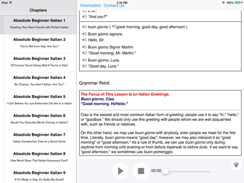 Learn Italian with Video for iPad screenshot 4