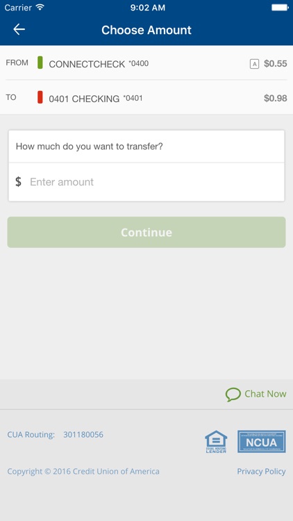 Credit Union of America Mobile Banking