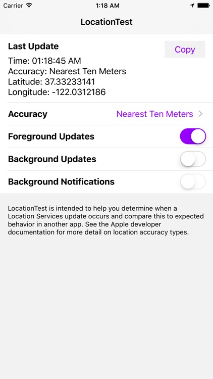 LocationTest - Location Test Utility
