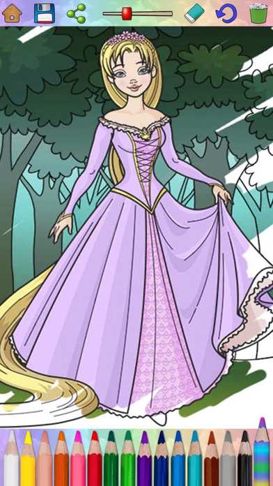 Fairy princess coloring book pages for kids screenshot 2