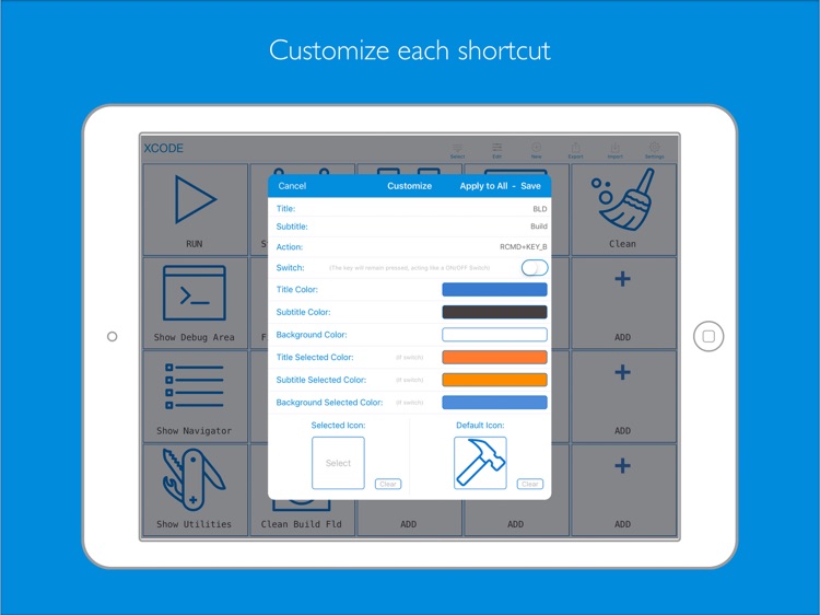 TouchBoard - Visual shortcut ninja