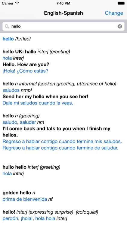 Spanish – English Dictionary