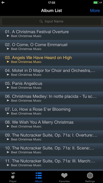 Christmas music songs list - nick countdown player