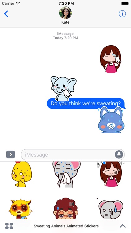 Sweating Animals Animated Emoji Stickers