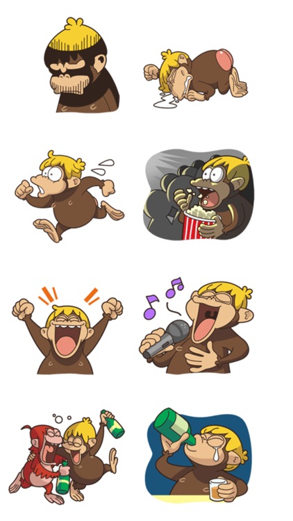 Adventurous Monkey Stickers