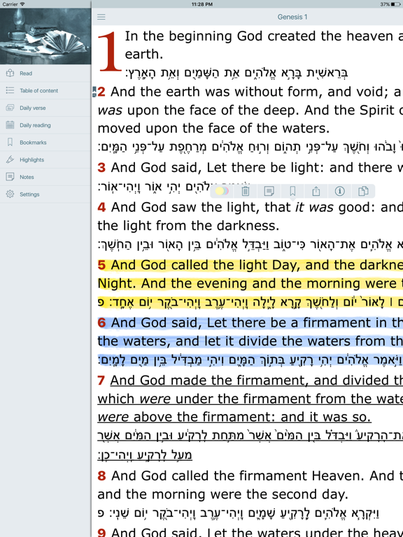 Hebrew Greek English Bible (Leningrad Codex - KJV) screenshot 3