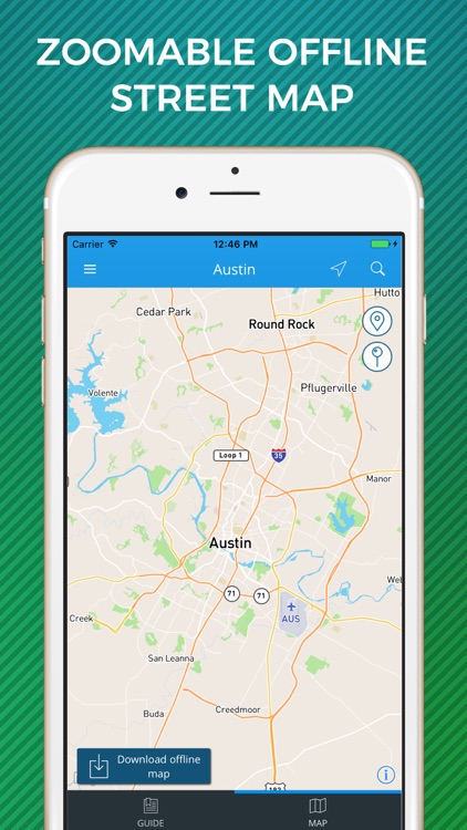 Austin Travel Guide with Offline Street Map