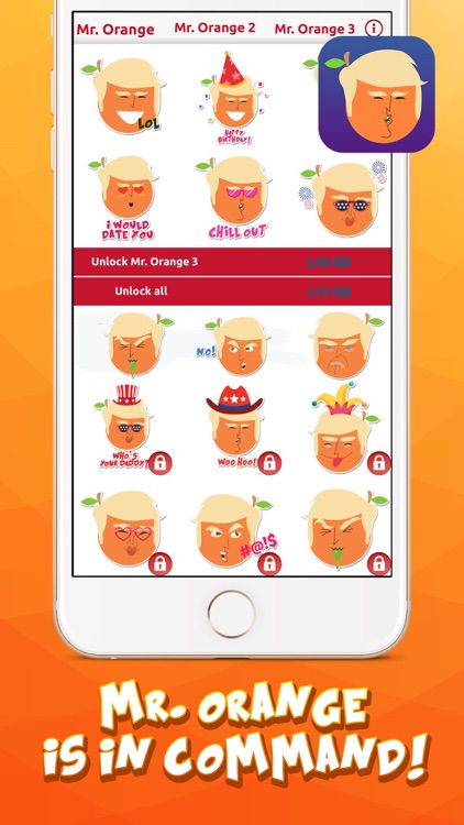 Mr. Orange in Charge – Stickers for iMessage screenshot-4